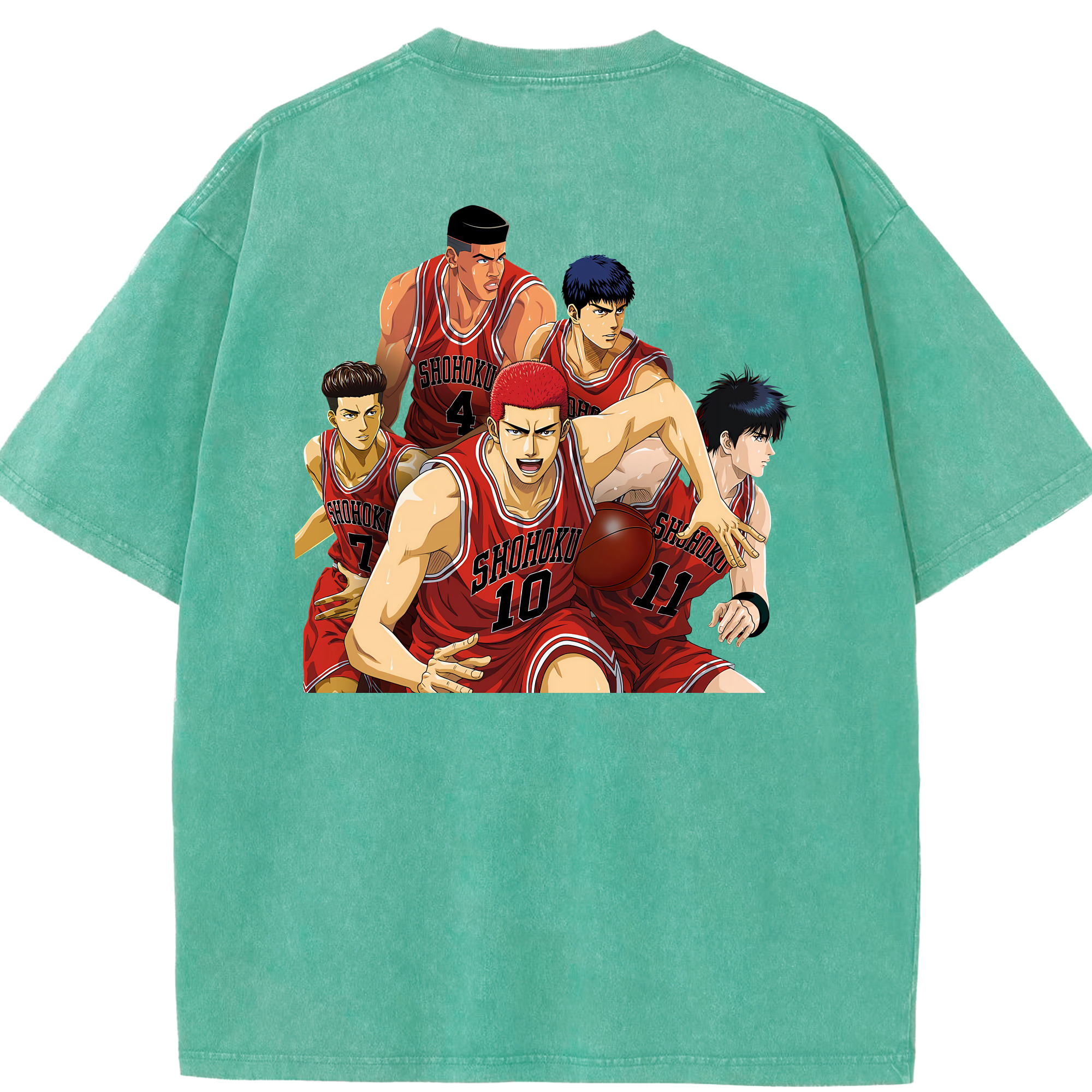 （画像用） SLAM DUNK／スラムダンク 綿100% ヴィンテージ風 半袖Tシャツ（背面プリント）